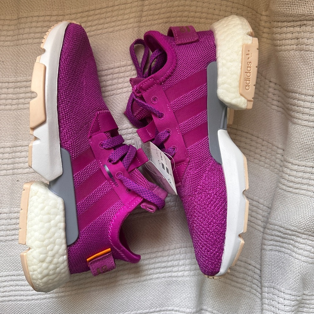 Adidas Magenta and White Sneakers POD-S3.1 J new